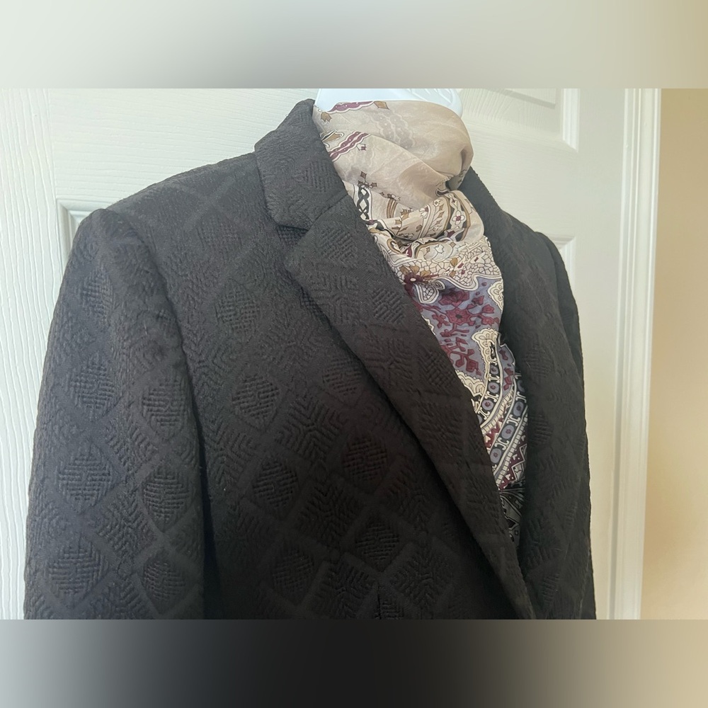 Ann Taylor Women's Black Diamond Jacquard Blazer Size 8